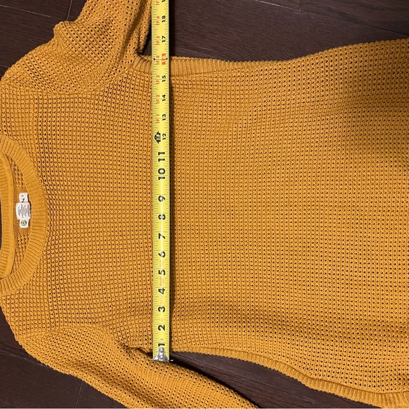 AKINI Dark Yellow Crewneck Cotton Blend Sweater With Side Zip Size M - Picture 8 of 9